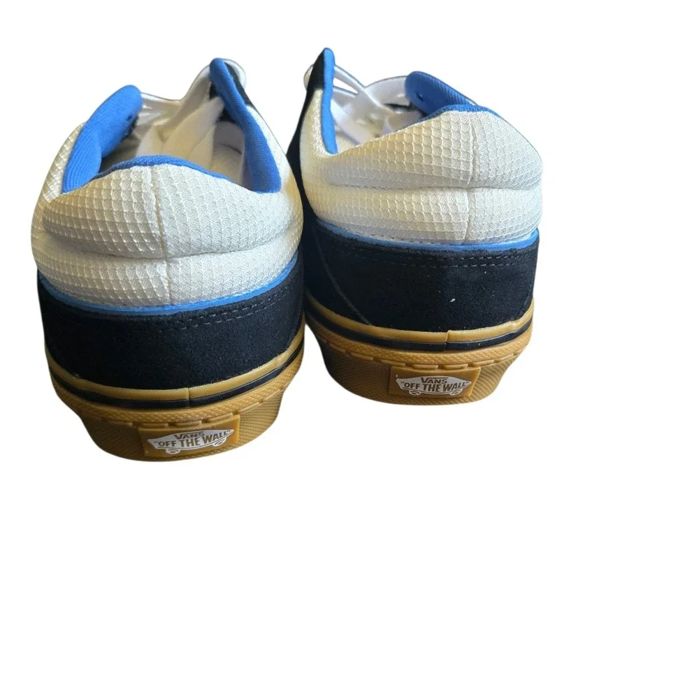 Vans Mens Colson Retro Throwback Suede Sneaker Size 10 Navy Blue-White Low Top